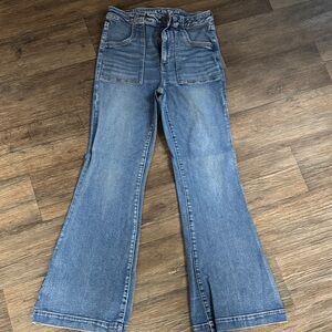 Classic American Eagle Blue Flared Women Stretch Jeans